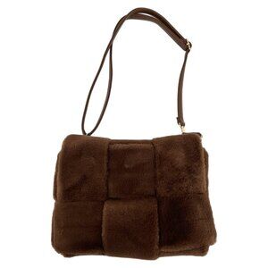 Anthropologie Brown Fuzzy Woven Crossbody Bag | New Without Tags